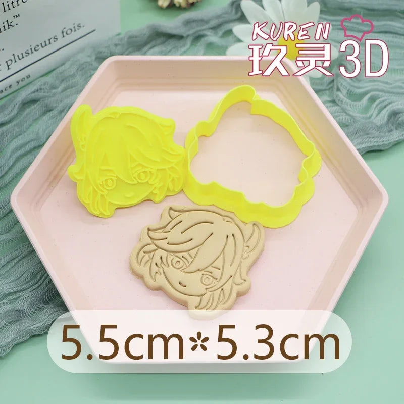 Genshin Impact Neuvillette Cake Tool Animal Cookie Cutter Christmas Cutters Biscuit Stamp Fondant Mould Baking Sugarcraft Molds