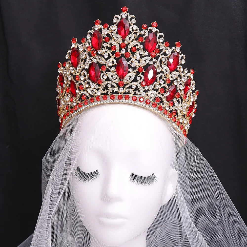 Luxury High Quality Royal Queen Wedding Crown for Women Large Crystal Banquet Tiara Party Costume Hair Jewelry Accessories