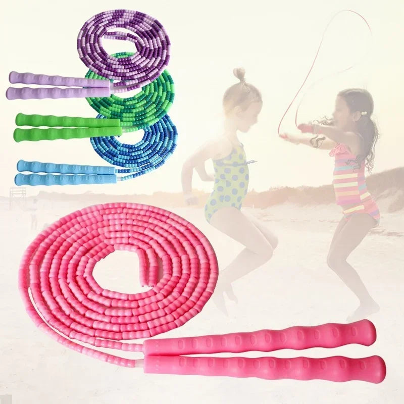 Skipping Rope Soft Beads Unknotted Long Jump Rope Fitness Exercise Jump Line Kit for Balance Rhythm Cultivation