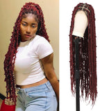 Kalyss 36" Square Knotless Butterfly Box Braided Wigs for Black Women Full Double Lace Frontal Wig with Baby Hair