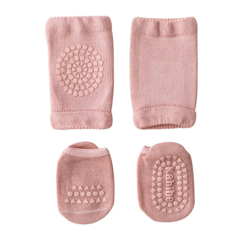 Summer Baby Knee Pads Socks Set Solid Color Non-slip Socks Kneecap Kid Crawling Safety Floor Sock Knee Protector for Girls Boy