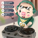 Electronic DJ Light Music Dancing Pig Toy Musical Toys Cute Swing Dancing Piggy Toy with Music LED Lights Musical Toy for Kids