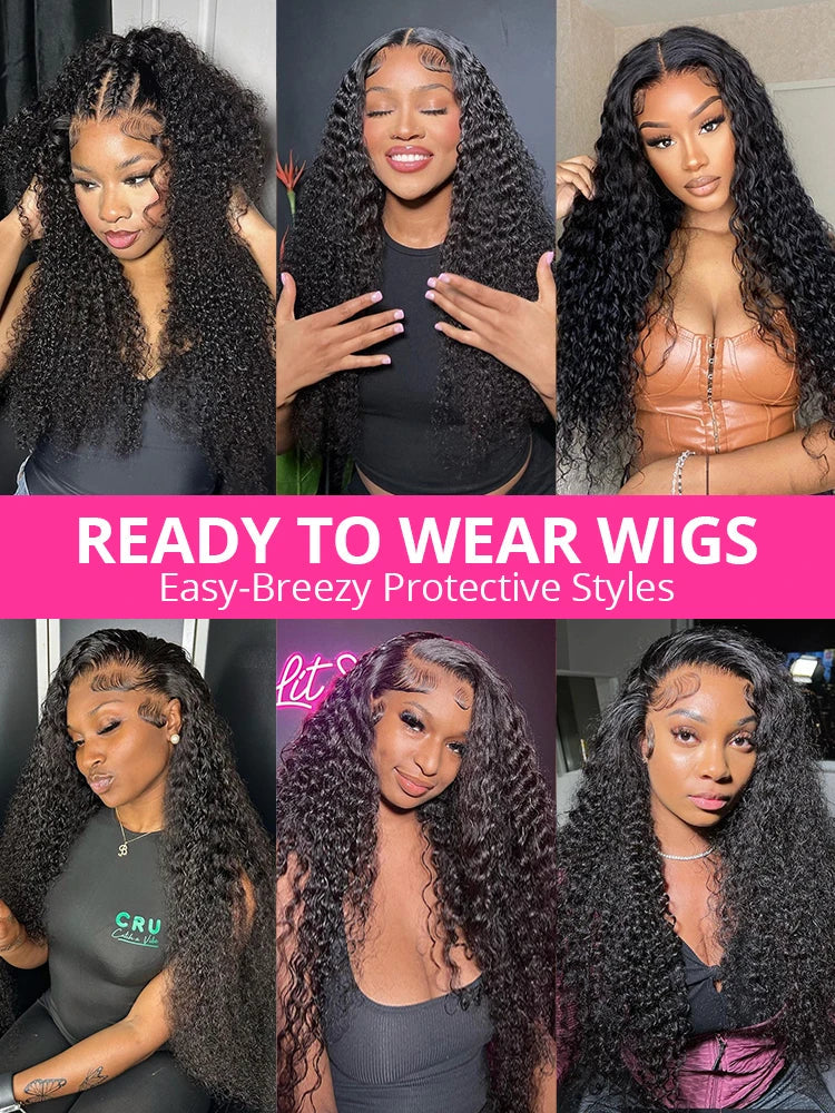 Wear And Go Glueless Human Hair Wig 13x6 Curly Human Hair Wig 7x5 Glueless Wig Human Hair Ready To Wear Deep Wave Wig Preplucked