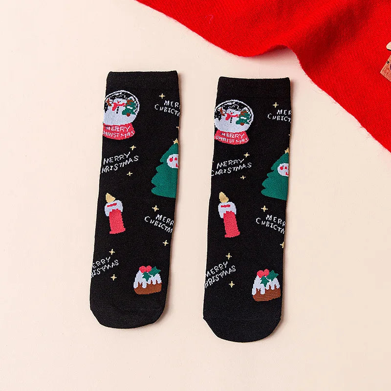 4 Pairs/Lot Children Girls Socks Christmas Socks For Kids Cotton 2-12Years Comfortable Toddler Leg Warmers Boys Long Socks