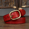 2.8cm Width Female Genuine Leather Belt Copper Pin Buckle Belts Women Jean Wild Cowskin Belts Fashion Simple New Waist Strap