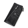 Genuine Leather Long Wallet for Men Women Money Bag Purse Zipper Hasp Design Fashion Clutch Wallets Card Holder Phone Pocket