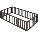 Children's bed with fence and door, noise free bed for children, spring free, easy to assemble, suitable for children's bed