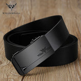 WILLIAMPOLO Famous Brand Belt Men Top Quality Genuine Leather Luxury Designer Male Automatic Buckle Belts For Men 105-130cm