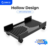 ORICO Mobile Adjustable Computer Tower Holder Computer CPU Stand Cart with Braking Lock Wheels Stand For PC Computer Cases