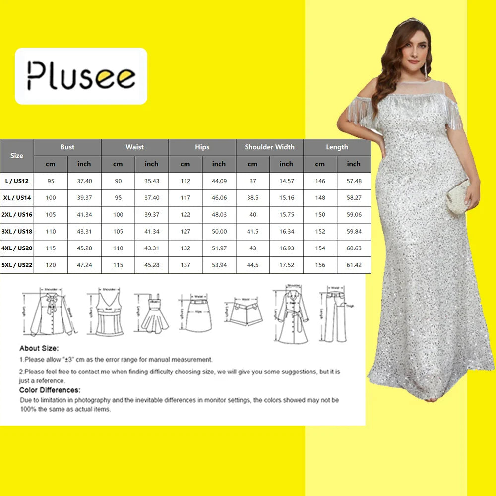 Plus Size Elegant Wedding Dresses For Women Sequin Tassel Sexy Long Dress 2023 Fashion Large Size Female Evening Party Dresses