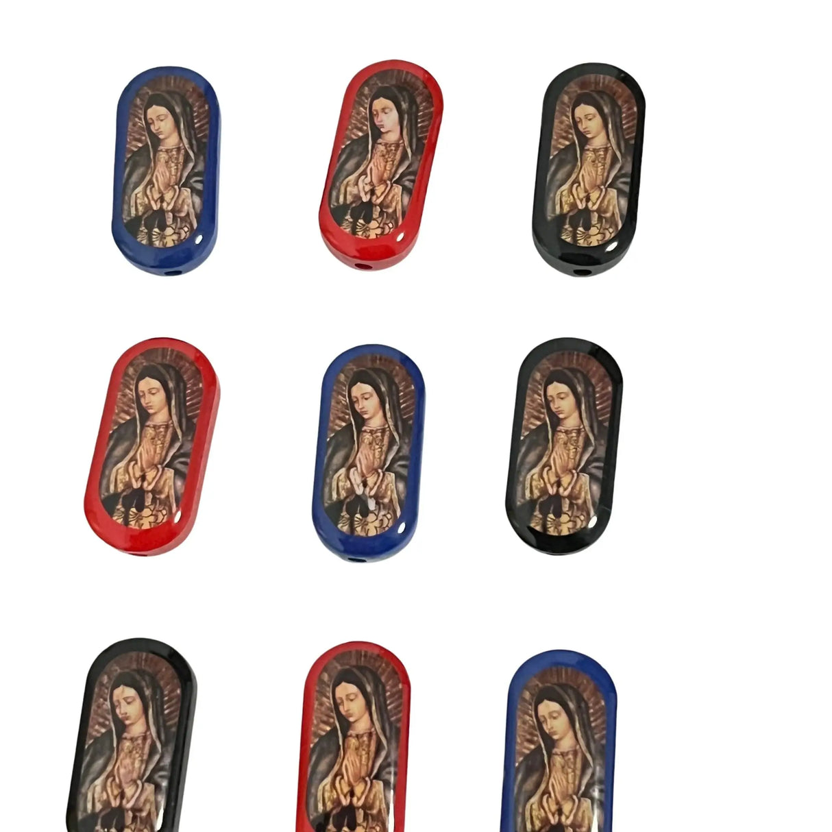 30 Pieces Religious Accessories Saint Mary DIY Wooden Charm Connector making For Bracelets And Necklaces