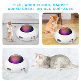 Smart UFO Interactive Cat Toy for Indoor Rotating Feather Electronic Cat Toy Smart Auto Shut-Off Random Moving USB Charging