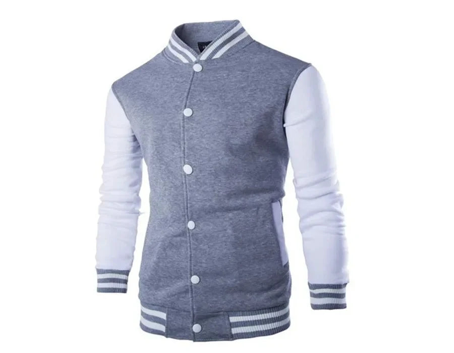 Jacket European Size Men's Stand Collar Baseball Shirt Jacket