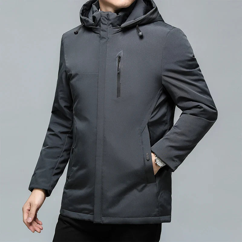 Men's Black Padded Oversized Jacket Oversize Plus Velvet Thick 2024 Casual Down Parkas Coat Brand Keep Warm Winter Parkas