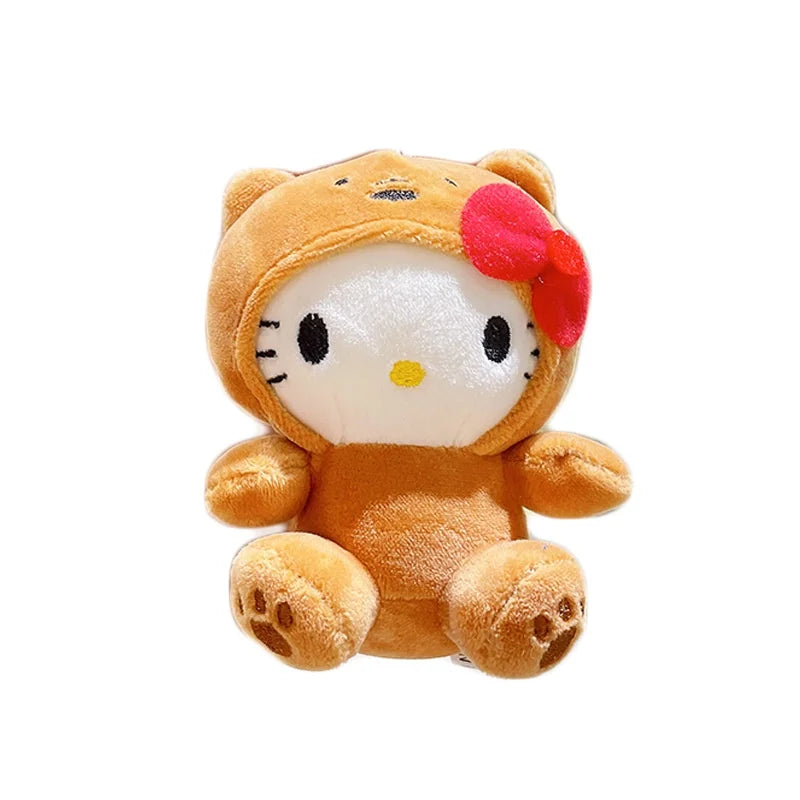 Sanrio Plush Toy Kawaii Hello Kitty Keychain Plushies Backpack Hellokitty Pendant Anime Car Keyring Doll Stuffed  Gift Children