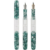 PENBBS 469 Transparent Resin Fountain Pen Double-Nib Ink Storage Iridium with Box for Business Writing Office School Supplies