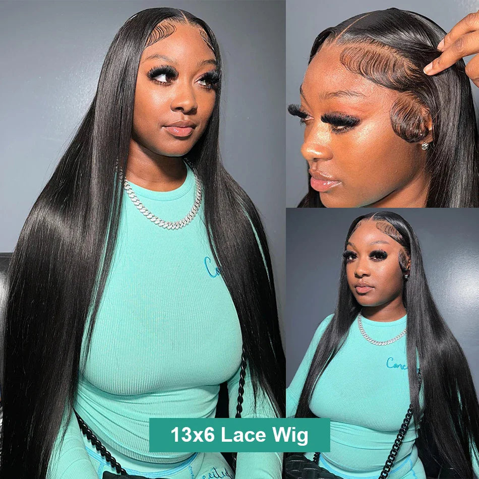 Melodie 250% HD 30 40 Inches 13X4 13X6 Lace Front Human Hair Straight Transparent 5X5 Glueless Wear To Go Human Hair  Wigs