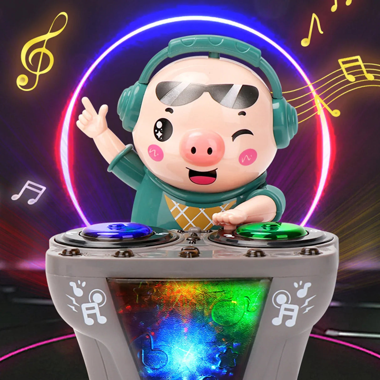 Children's Dancing Rock DJ Pig Electric Toys Cartoon Piggy Dolls Disc Swing With Lights Music Toys for Boy Girl Christmas Gifts