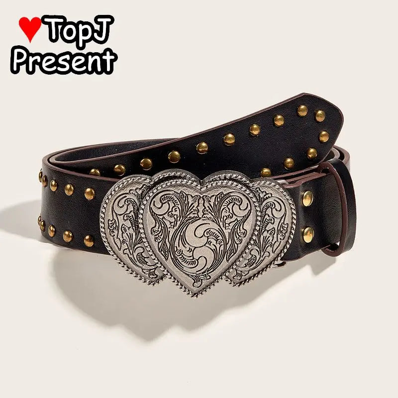 Women’s Men Punk Harajuku Y2K Girls Rivet Street Shaped Decoration Gothic Lolita New Trend American Personality Leather Belt