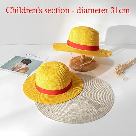 Luffy Straw Hat Anime Cartoon Cosplay Caps Accessories Summer Sun Hat Sunshade Parent-Child Hat Luffy Hat for Women Men