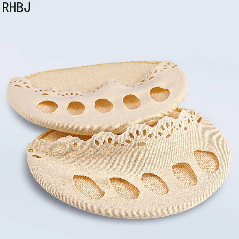 RHBJ 2pcs/set Five Toes Forefoot Pads for Women High Heels Half InsolesSilicone Insoles Gel Insoles Breathable Foot Care Tool