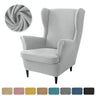 Polar Fleece Wing Chair Cover High Back Stretch Sofa Covers Armchair Covers Non Slip Sofa Slipcovers with Seat Cushion Cover