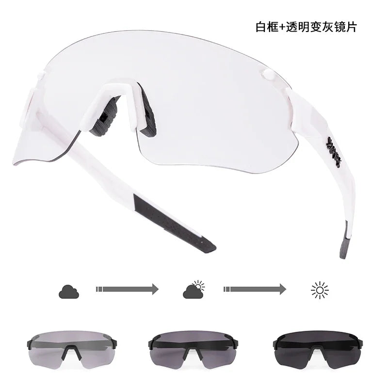 Kapvoe Cycling Glasses Photochromic Men Cycling Sunglasses UV400 Outdoor Bicycle Eyewear Cycling Goggle MTB Sports Sunglasses