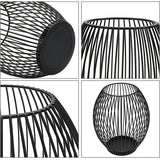 15/19/24cm Black Iron Wire Bird Cage Lantern Shape Candlestick Holder Vintage Craft Wedding Party Table Dinner Decoration