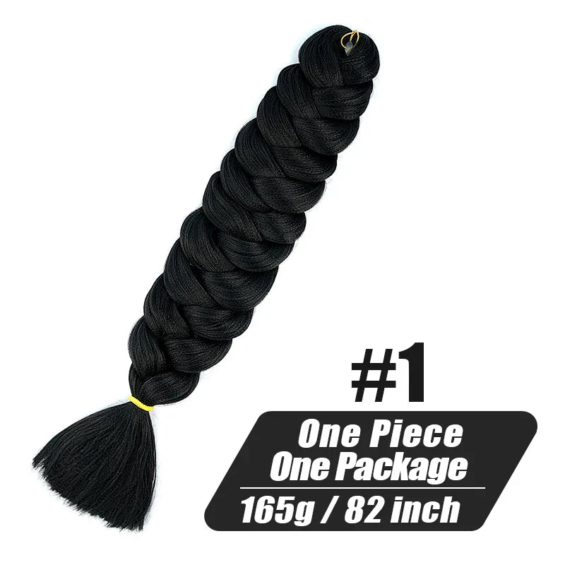 Wigundle 82 Inch Jumbo Braids Crochet Hair Extensions Synthetic Braiding Hair Afro Ombre Color kanekalon Hair for Children Braid