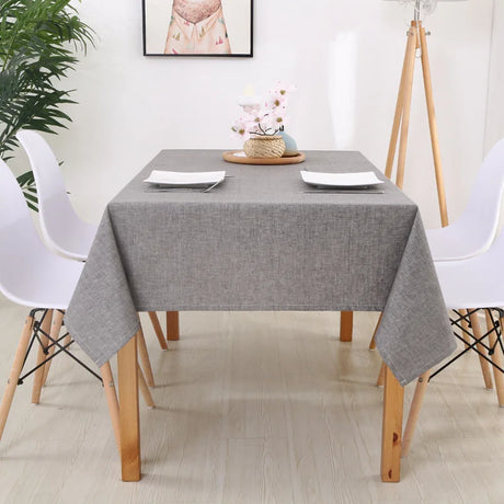 Faux Linen Tablecloths Rectangle Washable Table Cloths Wrinkle Stain Resistant Table Cover Cloth for Kitchen Dining Room JAF040