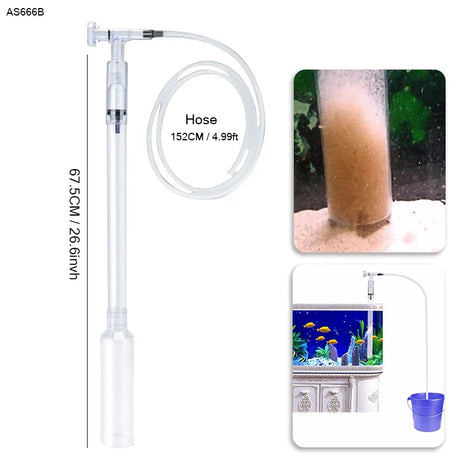 Manual Water Changer Fish Tank Cleaning Tool Aquarium Sand Gravel Cleaner Siphon Principle