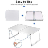 Folding Laptop Desk, Portable Foldable Camping Table, Mini Picnic Table with Storage Space, Lap Desk Reading Holder for Anywhere