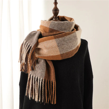 2022 New Winter Cashmere Scarf for Women Warm Shawl and Wraps Thick Blanket Foulard Fashion Bufanda Neckerchief Bandana Pashmina