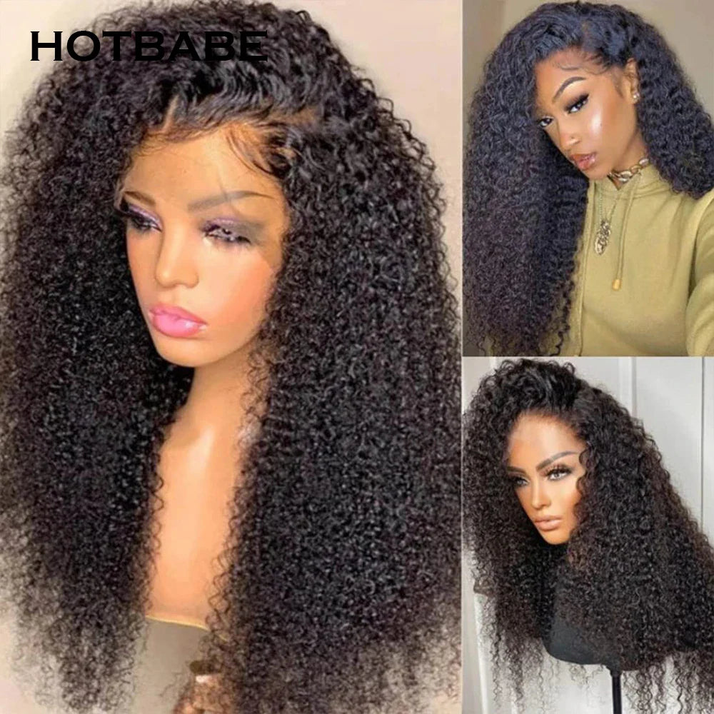 250 Density Afro Kinky Curly Wig 13x4/13x6 HD Transparent Lace Frontal Wig Curly Human Hair Wig Brazilian 5x5 Lace Closure Wig