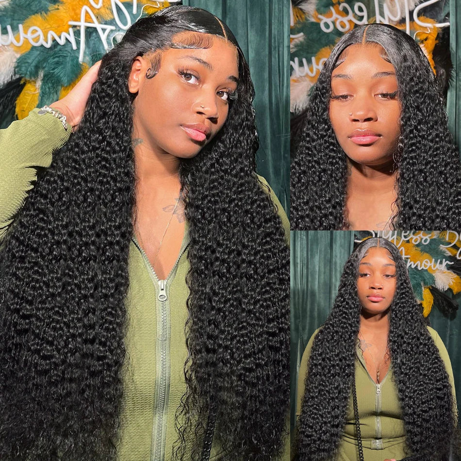 Curly 30 inch Lace Front Human Hair Wig Short Bob 13x6 Deep Wave Lace Frontal Wig Glueless 5x5 Hd Lace Closure Wigs Brazilian