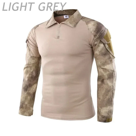 Combat Uniform Shirt Camouflage US Asian Size S-3XL Cargo Sport Tops Airsoft Paintball Tactical Men Shirts