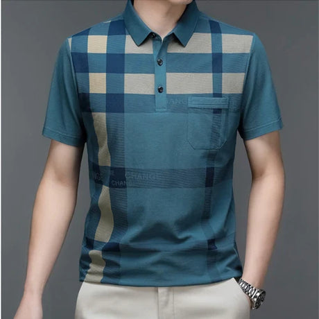 Summer new men polo shirt High quality brand cotton Short Sleeve pocket men polo shirt casual striped shirt polo Men's clothing