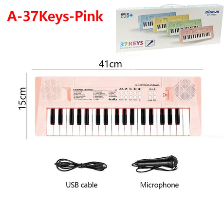 37 Keys Kids Electronic Piano Organ keyboard with Microphone Education Toys Musical Instrument Children Boy Girl Gifts