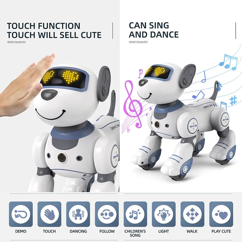 Smart Electronic Animal Pets RC Robot Dog Voice Remote Control Toys Funny Singing Dancing Robot Puppy Children's Birthday Gift