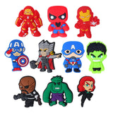 Hot Toy 6-15Pcs/SET Disney Marvel Star Wars Shoe Charms Decorations PVC Clog Accessories  Buckle Wristband Party Gift