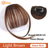 MEIFAN Middle Part Fake Bangs Fringe Synthetic Topper Hairpiece Clip-In Bang Extension Natural Invisible Clourse Hairpiece Women