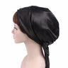 New Women Satin Night Sleeping Cap Head Wrap Bowknot Turban Pre-Tied Fitted Bandana Chemo Caps Nightcap Hair Loss Bonnet Hat