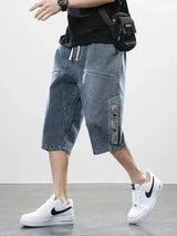 Summer Men Short Jeans Breeches Hip Hop Streetwear Baggy Denim Shorts Cotton Casual Straight Capris Pants Plus Size 8XL