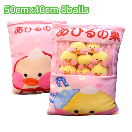 Cartoon Ramen Puff Cookie Bag Bubble Tea Plush Pillow Stuffed Kawaii Animals Axolotl Yellow Duck Bat Bunny Small Balls Candy Bag