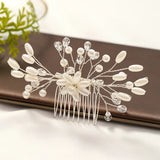 Crystal Pearl Hair Comb Clip Hairpin For Women Bride Party Rhinestone Bridal Wedding Hair Accessories Jewelry Comb Pin Headband