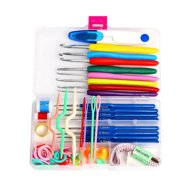 1 Set of Home Use Sewing Tool Set  Crochet Hooks Needles Stitches Knitting Craft Case Crochet Set Case Crochet Set With Case ZXH