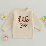 2023-07-04 Lioraitiin 0-5T Toddler Baby Girl Boy Chunky Knit Sweater Top Big Sister Brother Little Sister Matching Outfits