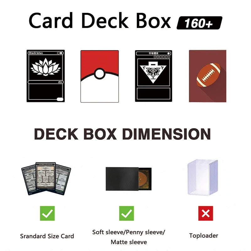 Card Case Card Box Magic TCG Mid Large Deck Case Solid Color Storage Box Top Side-Loading Christmas Toy Game Collection Cards