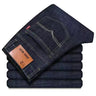 Winter Pants Straight Brushed Denim Fabric Work Wear Oversize Baggy Korean Fashion Men Warm Velvet Stretch Plush Wool Trousers