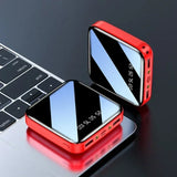 Power Bank 20000mAh Portable Charging Poverbank Mobile Phone LED Mirror Back Power Bank External Battery Pack Powerbank